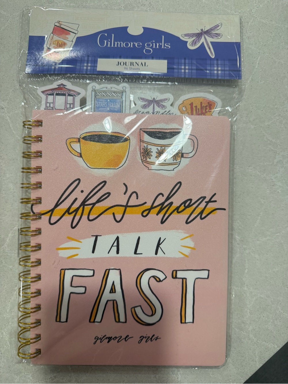 Pink 'Life's Short Talk Fast' Spiral Journal Gilmore Girls